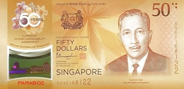 Singapur 50 SGD ön yüz