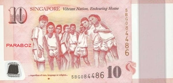 Singapur 10 SGD arka yüz