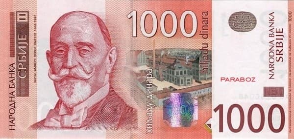 Sırbistan 1.000 RSD ön yüz