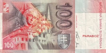 Slovakya Kronu 100 SKK arka yüz