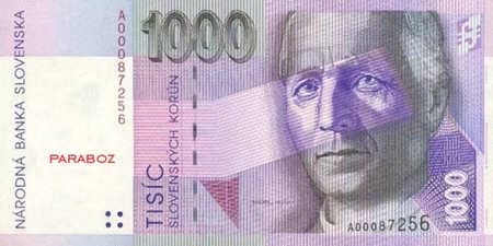Slovakya Kronu 1.000 SKK ön yüz