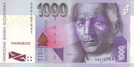 Slovakya Kronu 1.000 SKK ön yüz