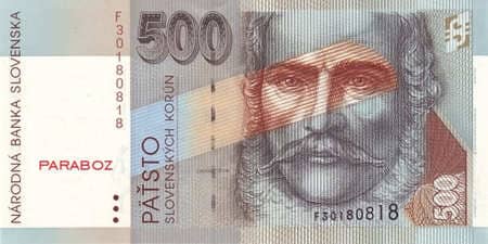 Slovakya Kronu 500 SKK ön yüz