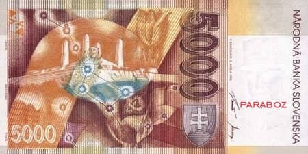 Slovakya Kronu 5.000 SKK arka yüz