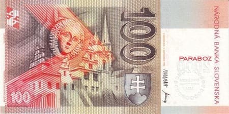 Slovakya Kronu 100 SSK arka yüz