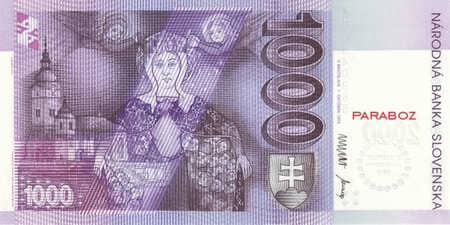 Slovakya Kronu 1.000 SSK ön yüz