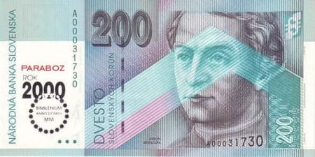 Slovakya Kronu 200 SSK ön yüz