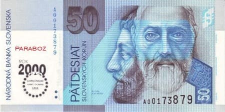 Slovakya Kronu 50 SSK ön yüz