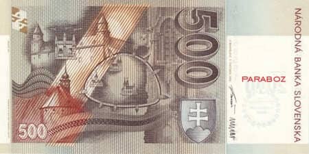 Slovakya Kronu 500 SSK arka yüz