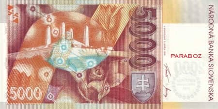 Slovakya Kronu 5.000 SSK arka yüz