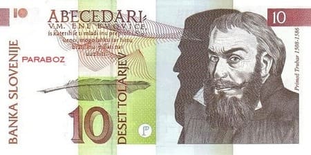 Slovenya Tolarjevi 10 SIT ön yüz