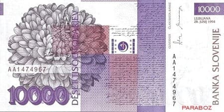 Slovenya Tolarjevi 10.000 SIT arka yüz
