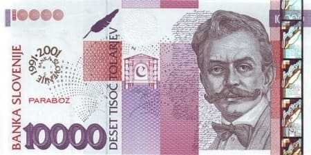 Slovenya Tolarjevi 10.000 SIT ön yüz