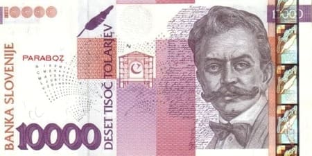 Slovenya Tolarjevi 10.000 SIT ön yüz