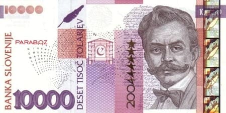 Slovenya Tolarjevi 10.000 SIT ön yüz