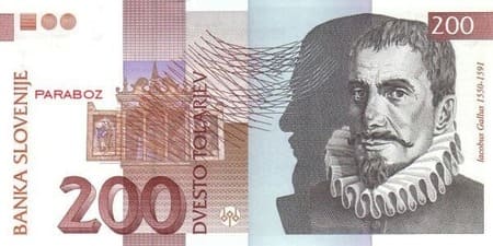 Slovenya Tolarjevi 200 SIT ön yüz