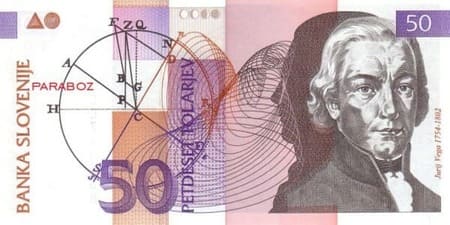 Slovenya Tolarjevi 50 SIT ön yüz