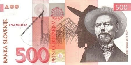 Slovenya Tolarjevi 500 SIT ön yüz