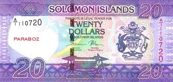 Solomon Adaları 20 SBD ön yüz