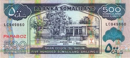 Somaliland 500 ön yüz