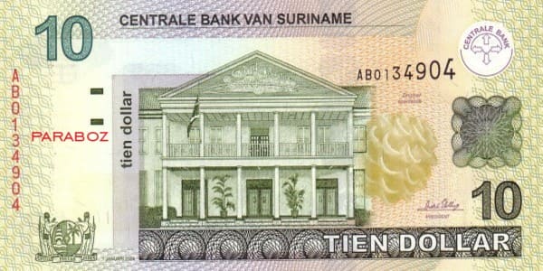 Surinam 10 SRD ön yüz