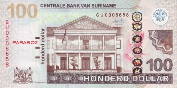 Surinam 100 SRD ön yüz