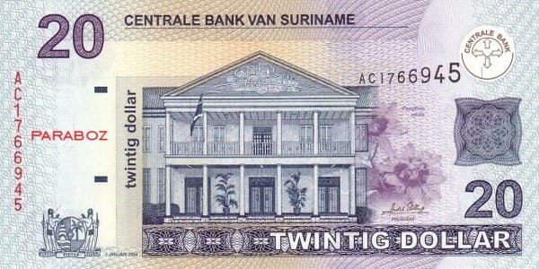 Surinam 20 SRD ön yüz