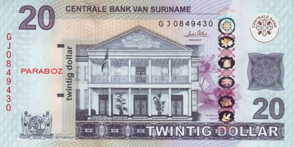 Surinam 20 SRD ön yüz