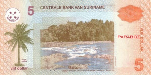 Surinam 5 SRD arka yüz