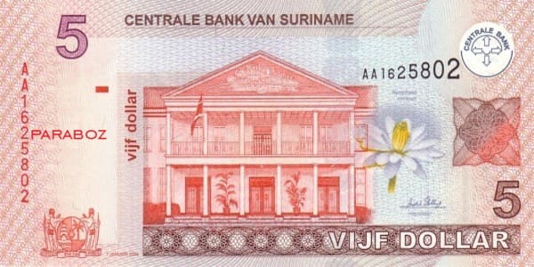 Surinam 5 SRD ön yüz