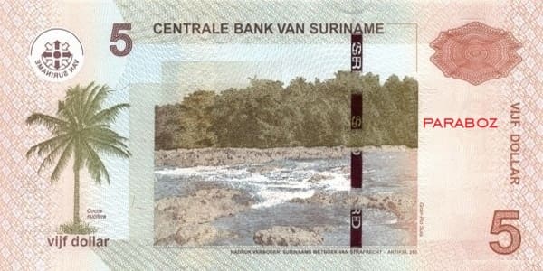 Surinam 5 SRD arka yüz
