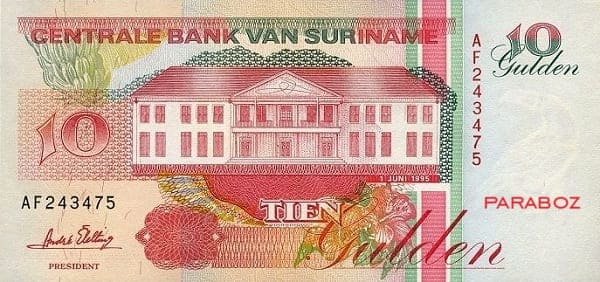 Surinam 10 SRD ön yüz