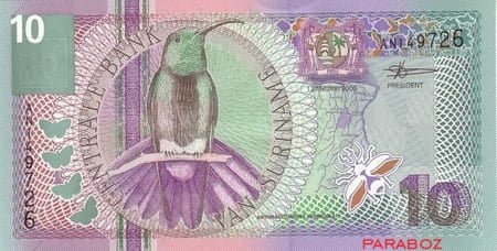 Surinam 10 SRD ön yüz