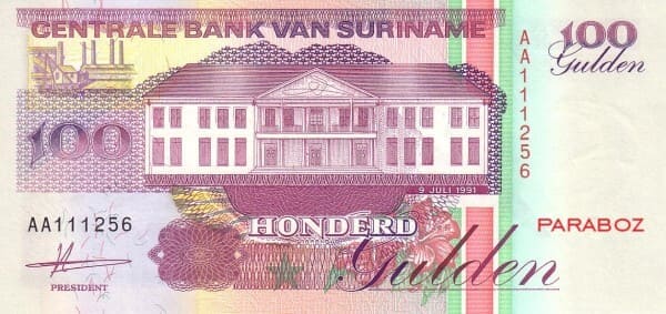Surinam 100 SRD ön yüz