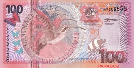 Surinam 100 SRD ön yüz
