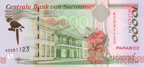 Surinam 10.000 SRD ön yüz