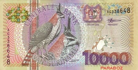 Surinam 10.000 SRD ön yüz