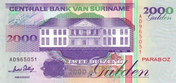 Surinam 2.000 SRD ön yüz