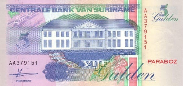 Surinam 5 SRD ön yüz
