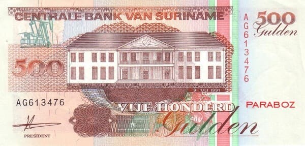 Surinam 500 SRD ön yüz