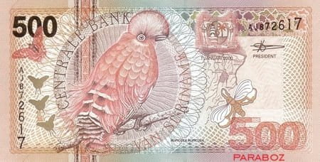 Surinam 500 SRD ön yüz