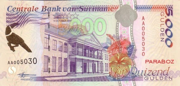 Surinam 5.000 SRD ön yüz