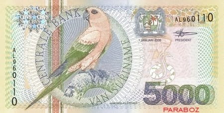 Surinam 5.000 SRD ön yüz