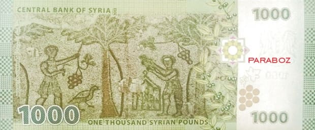 Suriye 1.000 SYP arka yüz
