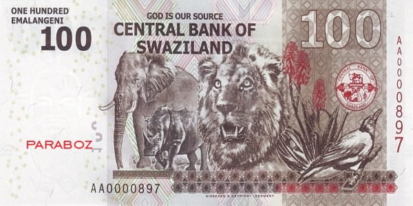 Swaziland 100 SZL arka yüz