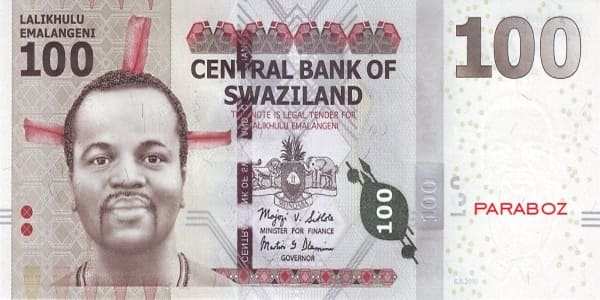 Swaziland 100 SZL ön yüz