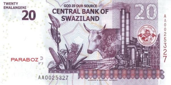 Swaziland 20 SZL arka yüz