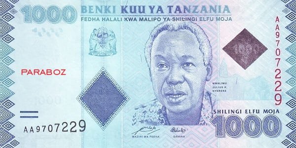 Tanzanya 1 TZS ön yüz