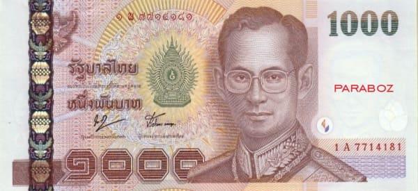 Tayland 1.000 THB ön yüz