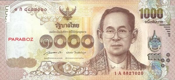 Tayland 1.000 THB ön yüz